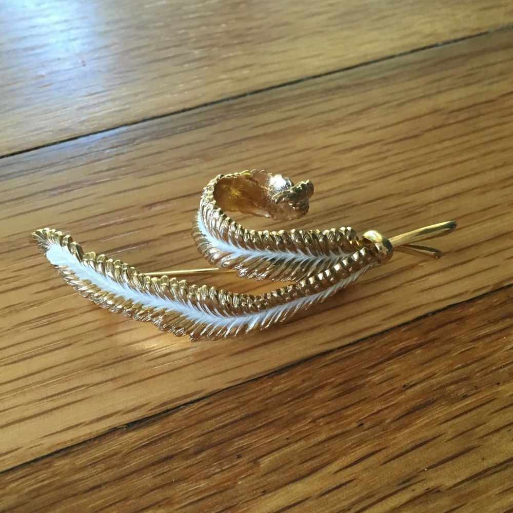 Christian Dior Costume Feather Pin Brooch